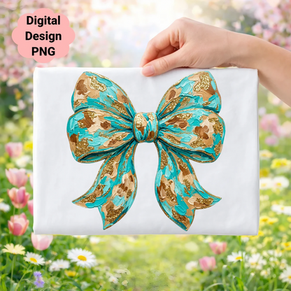 Decorative bow gift wrap with "Digital Design PNG" in upper left corner.