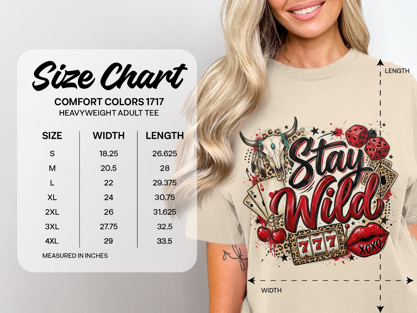 Stay Wild Western Casino Dice Cards Lips Leopard T-Shirt