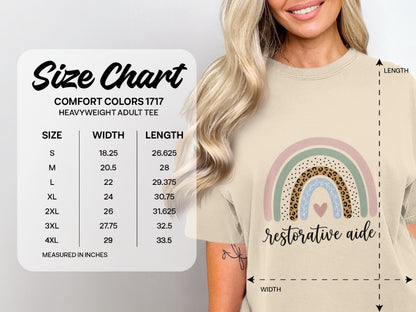 Restorative Aide Leopard Rainbow Heart Dots T-Shirt
